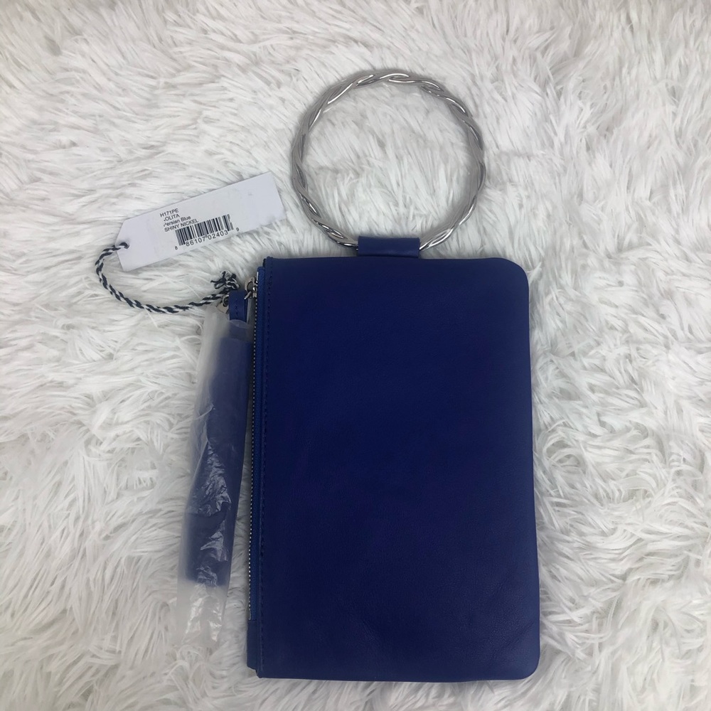 THACKER Leather Clutch with Twisted Ring Handle - Picture 5 of 5